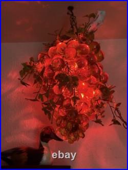 Vintage Lucite Hanging Grape Lamp