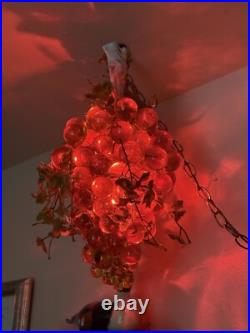 Vintage Lucite Hanging Grape Lamp