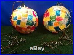 Vintage Lucite Hanging Swag Lights Mid Century Spaghetti Lamps (Pair) MCM Globes