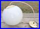 Vintage MCM 12'' Hanging Wired White Glass Moon Globe Light Ceiling Fixture