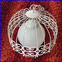 Vintage MCM Arthur Umanoff Bird Cage Ceiling Hanging Lamp Progress Spanish 18