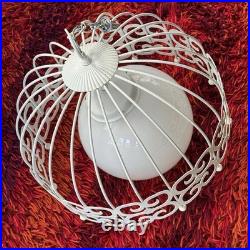 Vintage MCM Arthur Umanoff Bird Cage Ceiling Hanging Lamp Progress Spanish 18