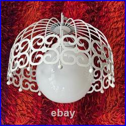 Vintage MCM Arthur Umanoff Bird Cage Ceiling Hanging Lamp Progress Spanish 18