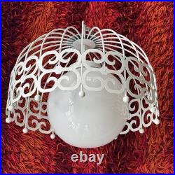 Vintage MCM Arthur Umanoff Bird Cage Ceiling Hanging Lamp Progress Spanish 18