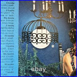 Vintage MCM Arthur Umanoff Bird Cage Ceiling Hanging Lamp Progress Spanish 18