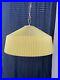 Vintage MCM Atomic Yellow Plastic Pleated Hanging Swag Lamp Light Fixture RARE