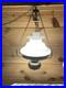 Vintage MCM Brass-plated Swag Lamp With Milk Glass Shade-Rewired Socket