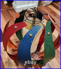 Vintage MCM Colorful Paneled Swag Lamp