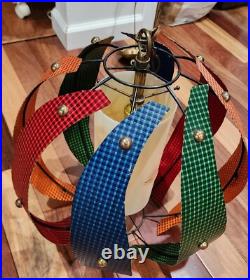 Vintage MCM Colorful Paneled Swag Lamp
