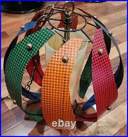 Vintage MCM Colorful Paneled Swag Lamp