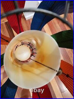 Vintage MCM Colorful Paneled Swag Lamp