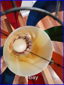 Vintage MCM Colorful Paneled Swag Lamp
