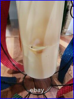 Vintage MCM Colorful Paneled Swag Lamp