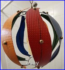 Vintage MCM Colorful Paneled Swag Lamp