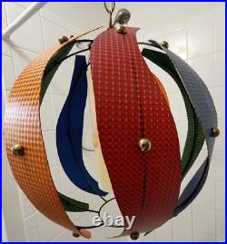 Vintage MCM Colorful Paneled Swag Lamp