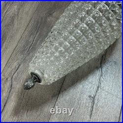 Vintage MCM Column Glass Hanging Light Swag Lamp Retro Underwriters Laboratories