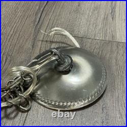 Vintage MCM Column Glass Hanging Light Swag Lamp Retro Underwriters Laboratories