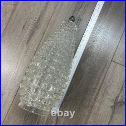 Vintage MCM Column Glass Hanging Light Swag Lamp Retro Underwriters Laboratories