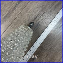Vintage MCM Column Glass Hanging Light Swag Lamp Retro Underwriters Laboratories