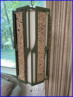 Vintage MCM Cork Hanging Pendant Light Large, Original Piece, 19 Vintage MCM Cork Hanging Pendant Light Large, Original Piece, 19