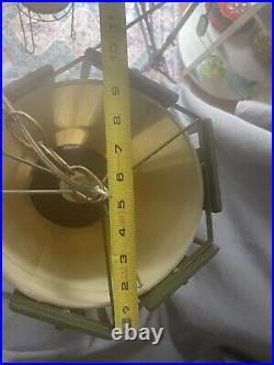 Vintage MCM Cork Hanging Pendant Light Large, Original Piece, 19