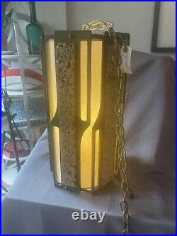 Vintage MCM Cork Hanging Pendant Light Large, Original Piece, 19