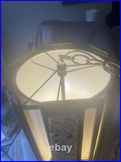 Vintage MCM Cork Hanging Pendant Light Large, Original Piece, 19