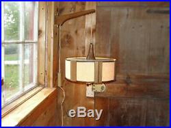 Vintage MCM Danish Modern Walnut Hanging Wall Mount Light Lamp Original Wiring