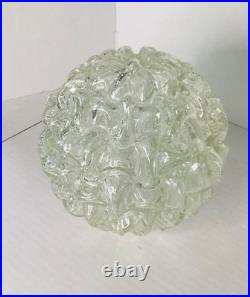 Vintage MCM Double Swag fixture with basketweave globes- silver finish