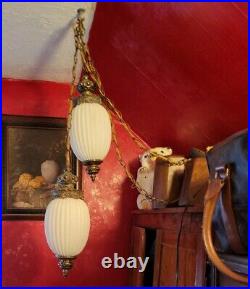 Vintage MCM Double the Swag Lights Lamps Underwriters Lab Lights