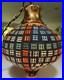 Vintage MCM Glass Swag Lamp Pendant Mid Century Modern Lighting 60s Multi-Color