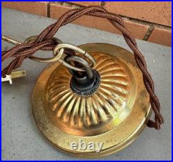 Vintage MCM Glass Swag Lamp Pendant Mid Century Modern Lighting 60s Multi-Color