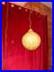 Vintage MCM Hand Blown Lime Murano Style Green Spatter Glass Swag Lamp Rewired