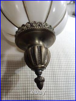 Vintage MCM Hanging Lamp Glass Globe