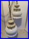 Vintage MCM Hanging Vanity Swag Hollywood Regency Ceiling Light Fixture