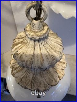 Vintage MCM Hanging Vanity Swag Hollywood Regency Ceiling Light Fixture