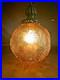 Vintage MCM Hollywood Regency Amber Grapevine Ball Shade Hanging Swag Lamp