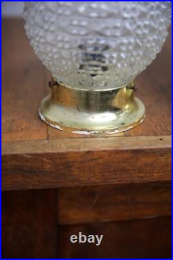 Vintage MCM Hollywood Regency Pineapple Glass Disco Ball Swag Lamp Lights pair