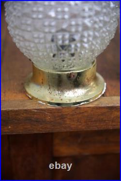 Vintage MCM Hollywood Regency Pineapple Glass Disco Ball Swag Lamp Lights pair