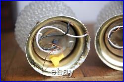 Vintage MCM Hollywood Regency Pineapple Glass Disco Ball Swag Lamp Lights pair