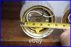 Vintage MCM Hollywood Regency Pineapple Glass Disco Ball Swag Lamp Lights pair