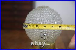 Vintage MCM Hollywood Regency Pineapple Glass Disco Ball Swag Lamp Lights pair