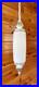 Vintage MCM Hollywood Regency White Ribbed Milk Glass Hanging Swag Lamp Light