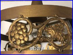 Vintage MCM Large Heavy 3 Light Hanging Ceiling Light Fixture For Rewire