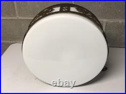 Vintage MCM Large Heavy 3 Light Hanging Ceiling Light Fixture For Rewire