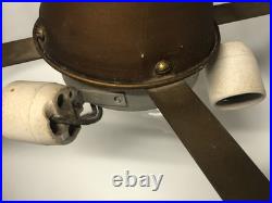 Vintage MCM Large Heavy 3 Light Hanging Ceiling Light Fixture For Rewire