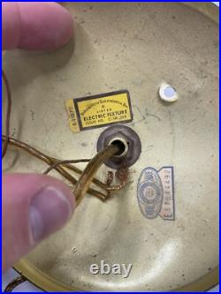 Vintage MCM MID CENTURY MODERN REVERSE COLOR SLAG GLASS HANGING SWAG LIGHT/LAMP