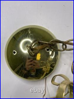 Vintage MCM MID CENTURY MODERN REVERSE COLOR SLAG GLASS HANGING SWAG LIGHT/LAMP