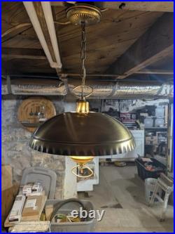Vintage MCM Metal Pendant Light / Atomic Saucer style