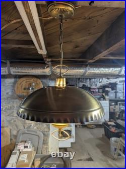 Vintage MCM Metal Pendant Light / Atomic Saucer style Vintage MCM Metal Pendant Light / Atomic Saucer style